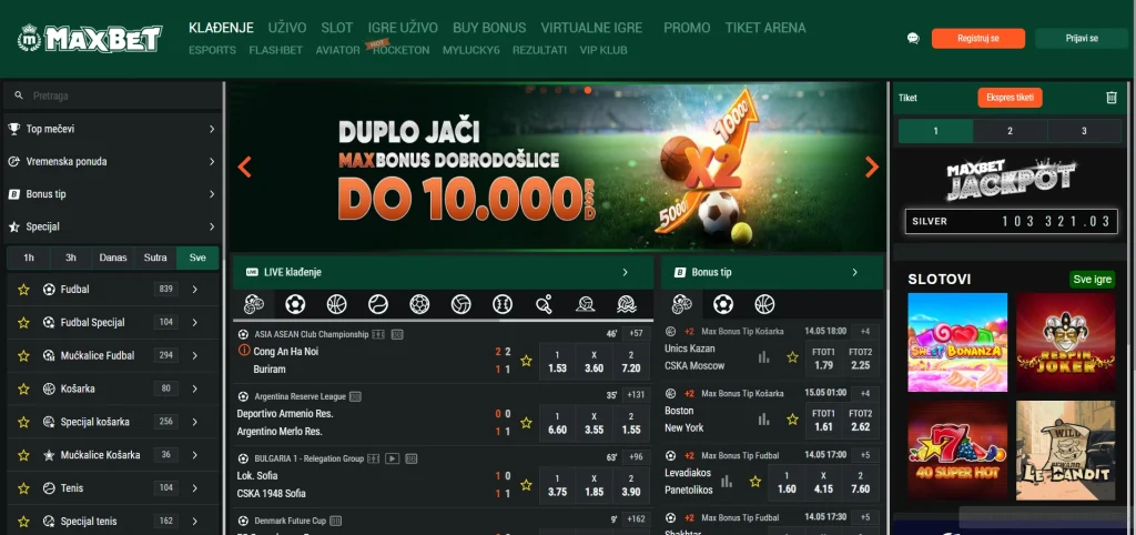 maxbet srbija sučelje