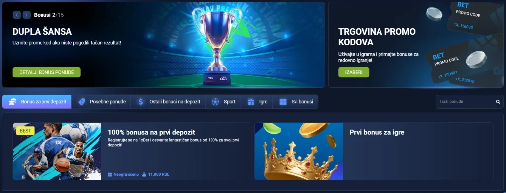 1xbet bonusi i promocije